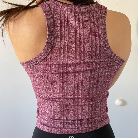pink ribbed razorback top - Picture 3 of 5